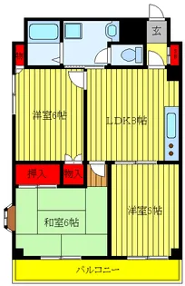 第二錦生コーポ【4階】の間取り