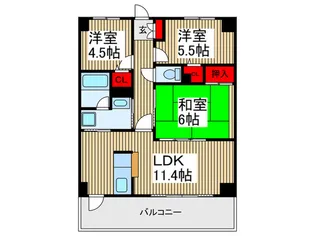 パ-クス新座【4階】の間取り
