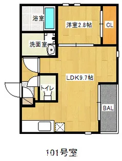 Grandticフェリス別府【1階】の間取り