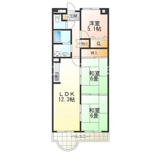 太陽ハイツ【4階】の間取り