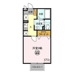 ディアフラッツEBA【2階】の間取り