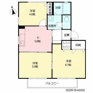 プランドール A棟【2階】の間取り