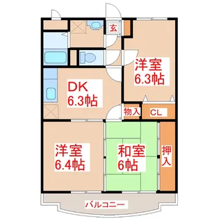 ガーデンハイツ金峰【1階】の間取り