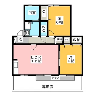 グランリッツ西島A【1階】の間取り
