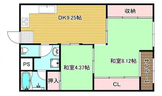 烏ヶ辻コーポ【7階】の間取り