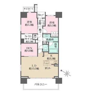 ザ・パークハウス藤沢【12階】の間取り