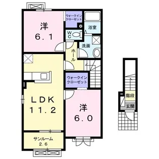 ロサージュセカンドA【2階】の間取り