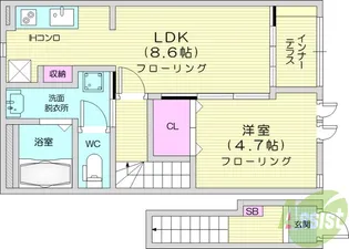 ダイヤモンド90【2階】の間取り