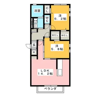パルオン A【2階】の間取り
