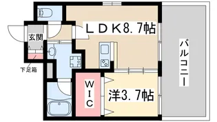フォーチュニー江坂1【8階】の間取り