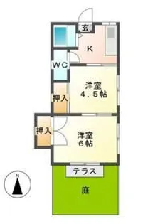 ハウス新柏【1階】の間取り