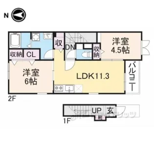 パークサイドエックス4【2階】の間取り