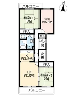 UR藤沢台第三【3階】の間取り
