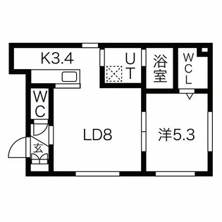 ヴァンベール東札幌II【4階】の間取り