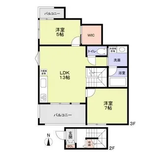 SOUTHERN VILLAGE I【2階】の間取り