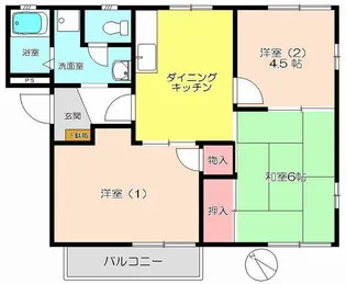 サンハイツHORI B棟【1階】の間取り