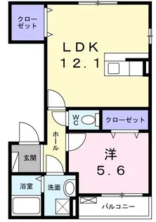 ラ ラ・シャト-美登利パートII【2階】の間取り