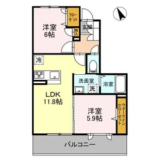 キュウブオンダ【1階】の間取り