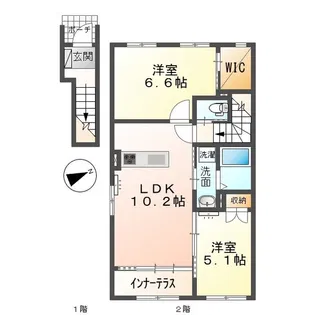 ビレッジヒルズ京山【2階】の間取り