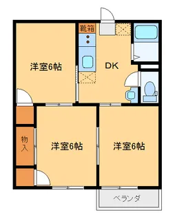 パールハイツA102【1階】の間取り