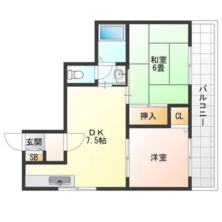 サンライズ姫里【5階】の間取り