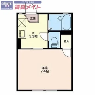 リバーサイド五十鈴【2階】の間取り