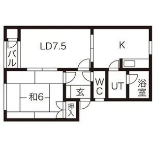 ユリハイツB棟【2階】の間取り