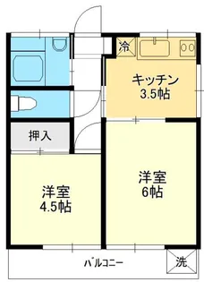 大山ハイツ【2階】の間取り