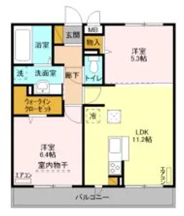 イー・エフ・ヴィラージュ【1階】の間取り