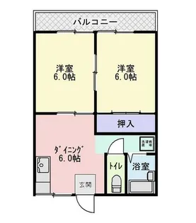 旭ヶ丘ハイツ【2階】の間取り