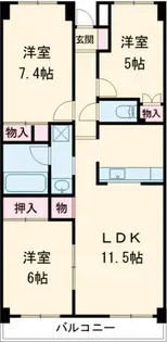 ガーデンハイツ城東【1階】の間取り