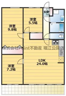 大阪府大阪市中央区日本橋1【マンション】の間取り