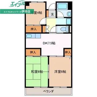 近畿マンション【7階】の間取り