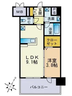 福岡県福岡市中央区桜坂3【マンション】の間取り