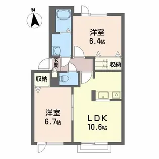 シャーメゾンブア【1階】の間取り