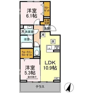 リシェスみのり台 A・B・C B棟【1階】の間取り
