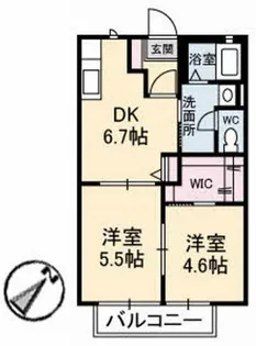 シャンティ アオギII E棟【1階】の間取り