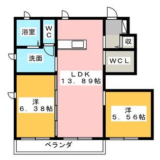 カーサ・フレンテ【1階】の間取り