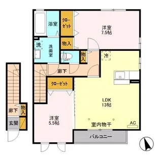 カーサ ブリジャール【2階】の間取り