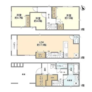 埼玉県さいたま市南区辻2【一戸建】の間取り