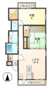 ルシオ藤井寺【2階】の間取り