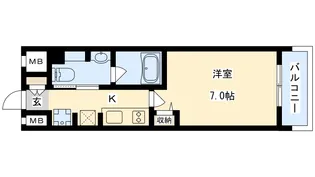 ルネフラッツ森小路駅前II【7階】の間取り