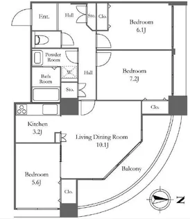 東京都中央区佃2【マンション】の間取り
