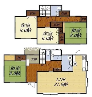 静岡県掛川市子隣【一戸建】の間取り