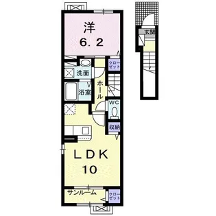 カーサ・ミヤノウラ【2階】の間取り