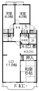 大宮七里ハウス【3階】の間取り