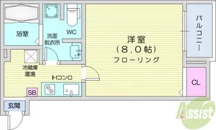 エルソルあすと長町【1階】の間取り