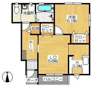 キャスケードD棟【1階】の間取り