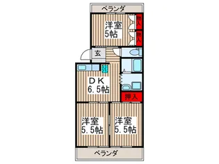 ハイツ山口【1階】の間取り