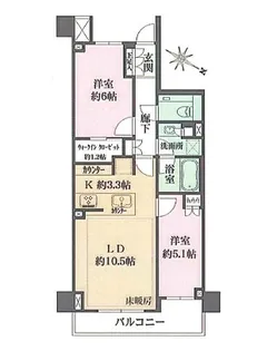 ザ・パークハウス諏訪山【2階】の間取り